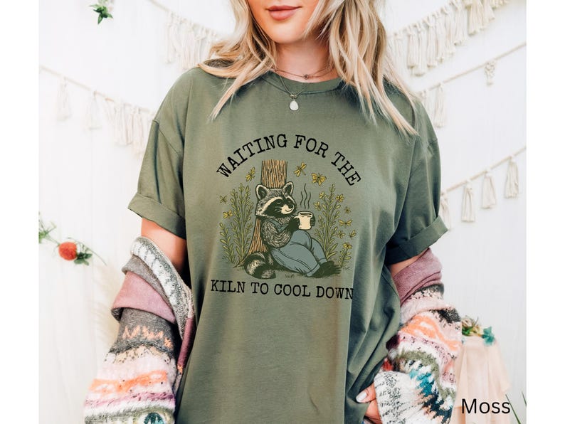 Comfort Colors Raccoon Pottery Tshirt, Pottery Studio Shirts, Ceramics Artist Shirt, Gift for Potters, Funny Raccoon Shirt, Pottery Tshirt image 3