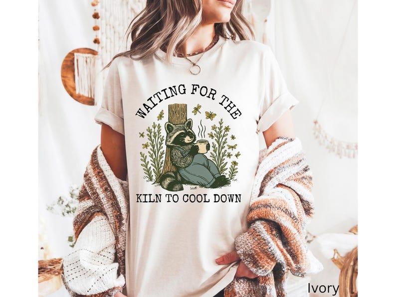 Comfort Colors Raccoon Pottery Tshirt, Pottery Studio Shirts, Ceramics Artist Shirt, Gift for Potters, Funny Raccoon Shirt, Pottery Tshirt image 1