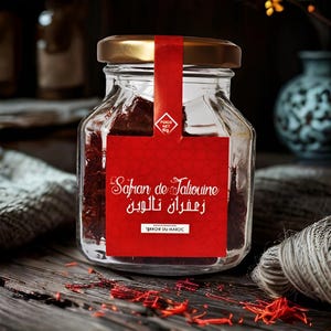 Premium Moroccan Saffron 10g – Pure Taliouine Threads | Organic | High Crocin | Hand-Harvested | Culinary & Dye Use