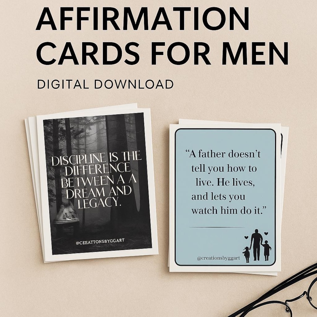 60 Printable Affirmation Cards for Men – Daily Motivation + Father’s ...