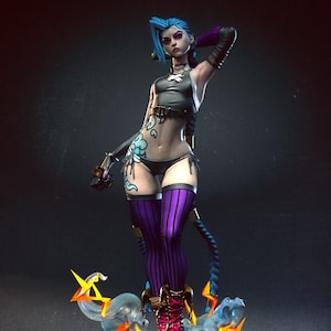 Jinx From Arcane - STL Model for Resin Printer Figure 3D Printing - High Quality Diorama