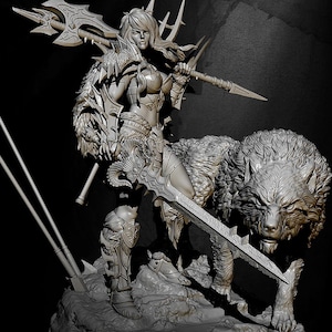 Red Sonja - STL Model for Resin Printer Figure 3D Printing - High Quality Diorama