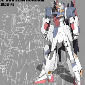 MSZ-006 Zeta Gundam 1/100 High Quality Robot - STL Model for Resin Printer Figure 3D Printing