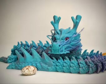 Archivo STL de dragón chino articulado, dragón esqueleto flexible, juguete para imprimir en 3D, mascota Fidget Wiggle, criatura fantástica digital de descarga