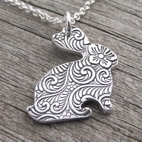 Silver Rabbit Pendant Necklace - Etsy