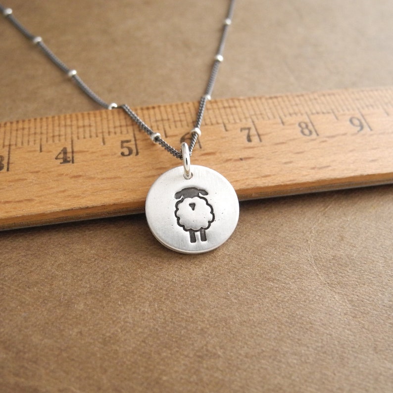 Tiny Lamb Necklace, Tiny Sheep Necklace, Little Sheep Charm, Lamb Charm, Fine Silver, Sterling Silver Chain, Made To Order image 6