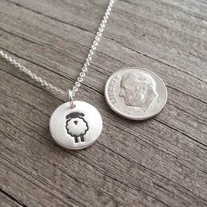 Tiny Lamb Necklace, Tiny Sheep Necklace, Little Sheep Charm, Lamb Charm, Fine Silver, Sterling Silver Chain, Made To Order image 2