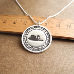 Mother and Baby Swan Necklace, New Mom Necklace, Mother and Child Jewelry, Fine Silver, Sterling Silver Chain, Made To Order image 5
