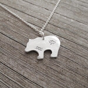 Bear Necklace, Flowering Vine Grizzly, Fine and Sterling Silver, Made To Order image 4
