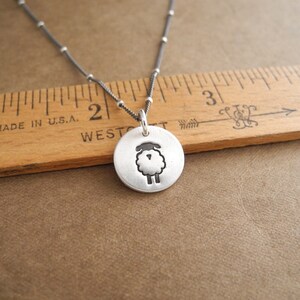 Tiny Lamb Necklace, Tiny Sheep Necklace, Little Sheep Charm, Lamb Charm, Fine Silver, Sterling Silver Chain, Made To Order image 5