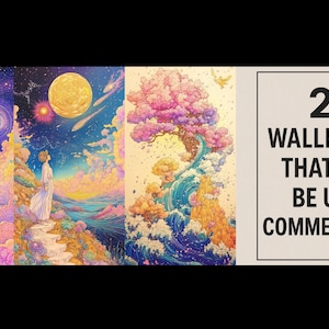 Celestial Dreamscapes – 20 Fantasy Phone Wallpapers + 2 Bonus Wallpapers + 1 Desktop /Tablet  Wallpaper- Fantasy Moonlight Wallpaper Bundle