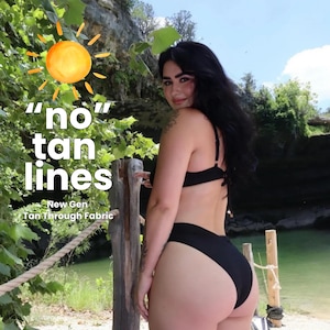 Tan Through Bikini – No Tan Lines Swimwear – Transparent Bikini Set for Tanning – Breathable Quick Dry Swimwear - Zayra Top & Caryna Bottom