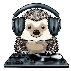 Adesivo de músico ouriço - Audio guy