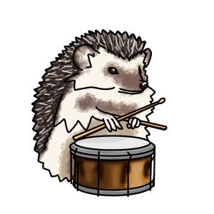 Pegatinas de músico erizo - Baterista
