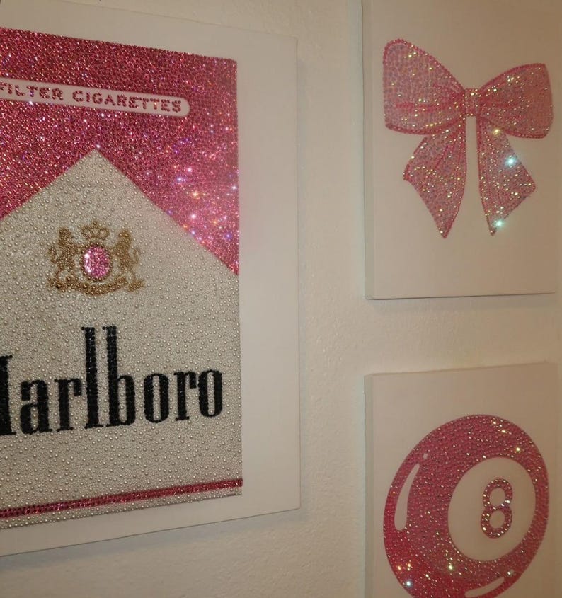 Personalised Rhinestone Bedazzled Canvas Art - Etsy