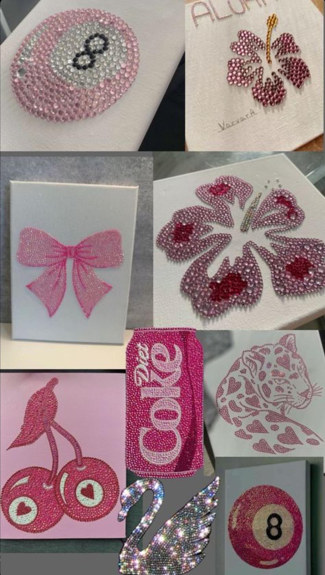 Personalised Rhinestone Bedazzled Canvas Art - Etsy