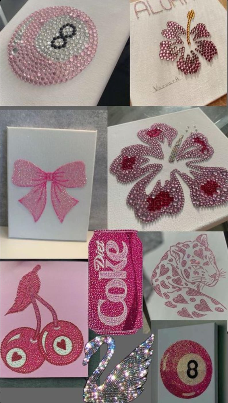 Personalised Rhinestone Bedazzled Canvas Art - Etsy