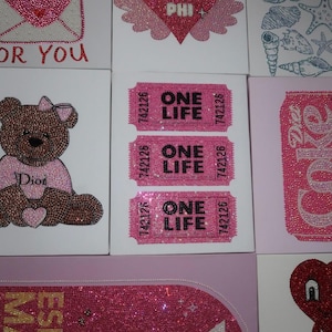 Personalised Rhinestone Bedazzled Canvas Art - Etsy