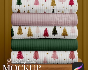 Fabric Mockup for Procreate | Realistic Textile Mockup | Blanket Folded Fabric Mockup | Seamless Pattern Mockup | Surface Design Mockup