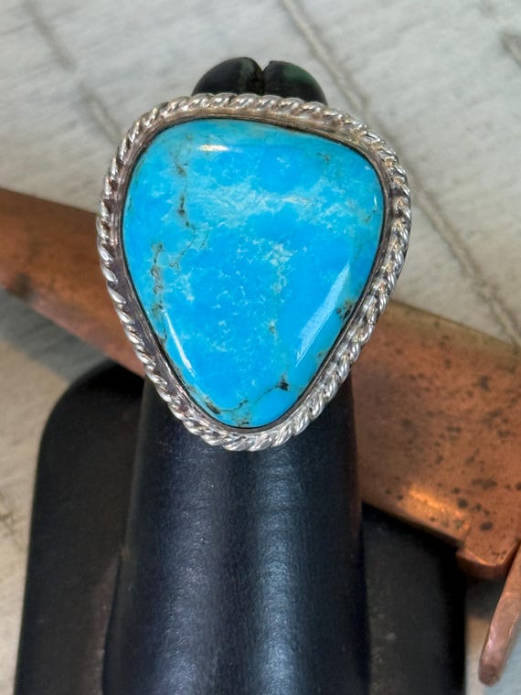 BIG Turquoise Sterling Ring size 6