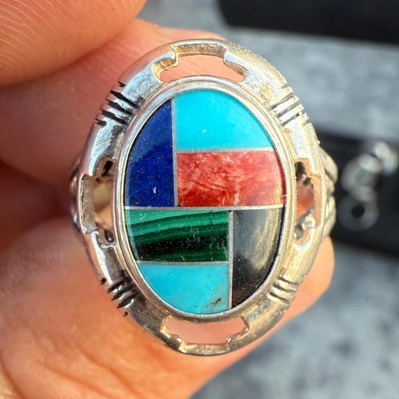 BG Mudd Studios Intarsia Ring signed Cecila Reilly Size 9