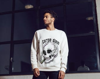Carpe Diem Totenkopf T-Shirt: Gothic Wohnkultur, Alternatives Geschenk