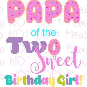 Familie van Donut Two 2 Sweet - Daddy, GodMommy, Mommy, overgrootmoeder, papa en opa-bestand - pdf- en png-verjaardagsfeestje