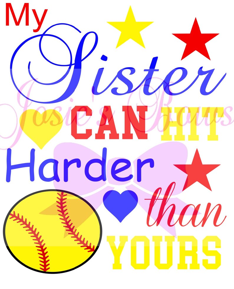 My Sister Can Hit Harder than Yours Softball Baseball TShirt Etsy