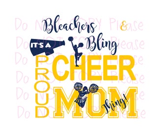 Bleachers and Bling Cheer Mom Thing Cut Cutting File Cut Cutting File - .SVG,  DXF, Silhouette, .Png  , Pdf  Cricut, Cutter, HTV