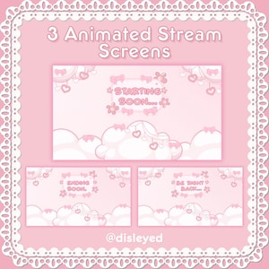 Animated Twitch Screens – Pink Cloud Kawaii Aesthetic