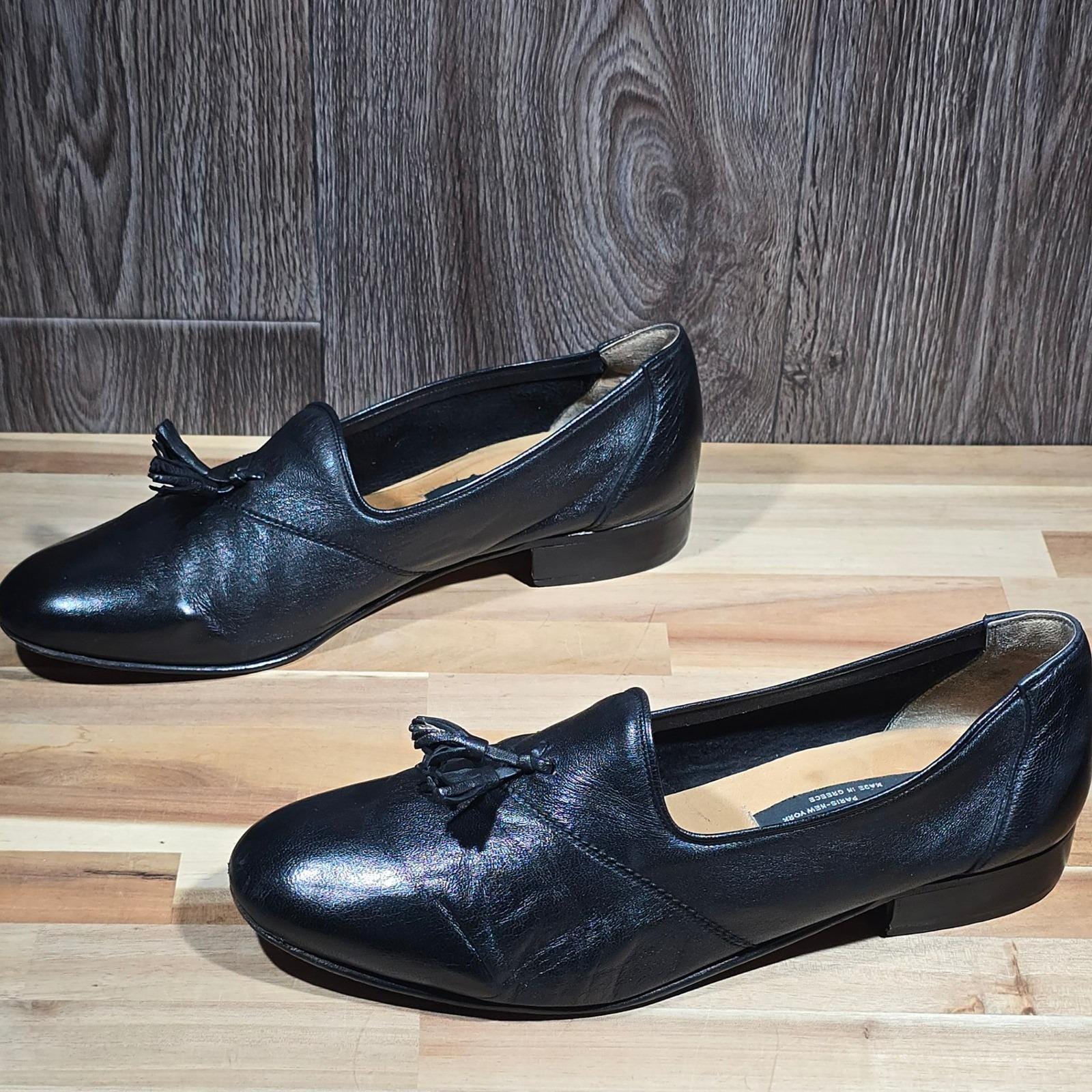 Tanino Crisci Men\'s Black Leather Dress Shoes Loafers Made in Italy SZ 10.5M Late 80s Mens Shoes - Etsy main image 2