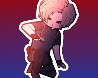 Resident Evil - Sticker vinyle Leon Kennedy avec ou sans hologramme