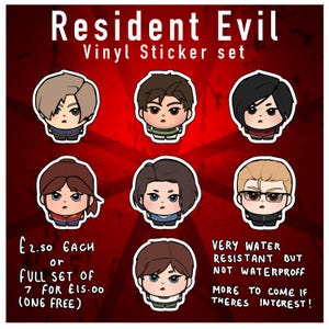Resident Evil Vinyl Sticker Set - Bug eyes