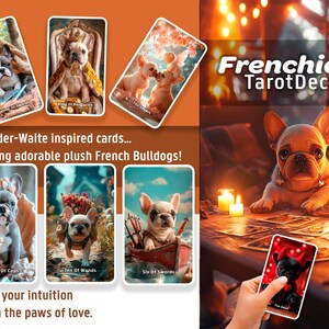 Tarot de los Bulldogs Franceses: Baraja digital de 78 cartas con adorables bulldogs franceses / Tarot imprimible para perros para amantes de las mascotas y místicos