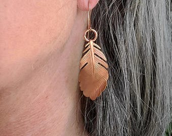 Pendientes Boho Spirit, estilo vintage con plumas de cobre, estilo suroeste