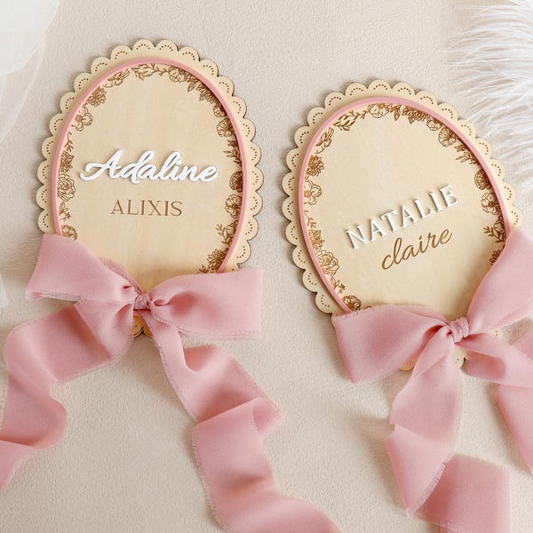 Personalized Newborn Name Sign, Custom Birth Announcement Plaque, Photo Prop Gift,  Hospital Name Prop, Baby Shower Gift, New Baby Gift