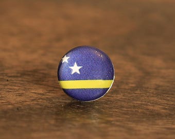 Curacao Flag Map Pin | Flag push pin | map pin for wood map