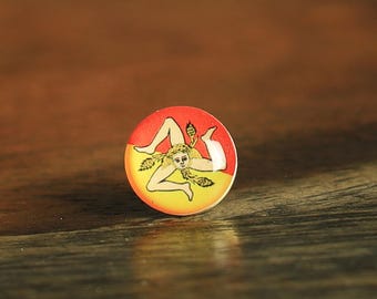 Sicily Italy Flag Map Pin | Sicily push pin | Sicily map pin for wood map