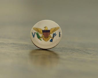 U.S. Virgin Islands Flag Map Pin | Flag push pin | U.S. Virgin Islands map pin for wood map