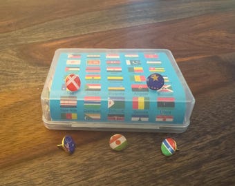 World Map Push Pins, Travel Map Flag Push Pins, Flags Push Pins For Wood World Map, Country Flag Push Pins