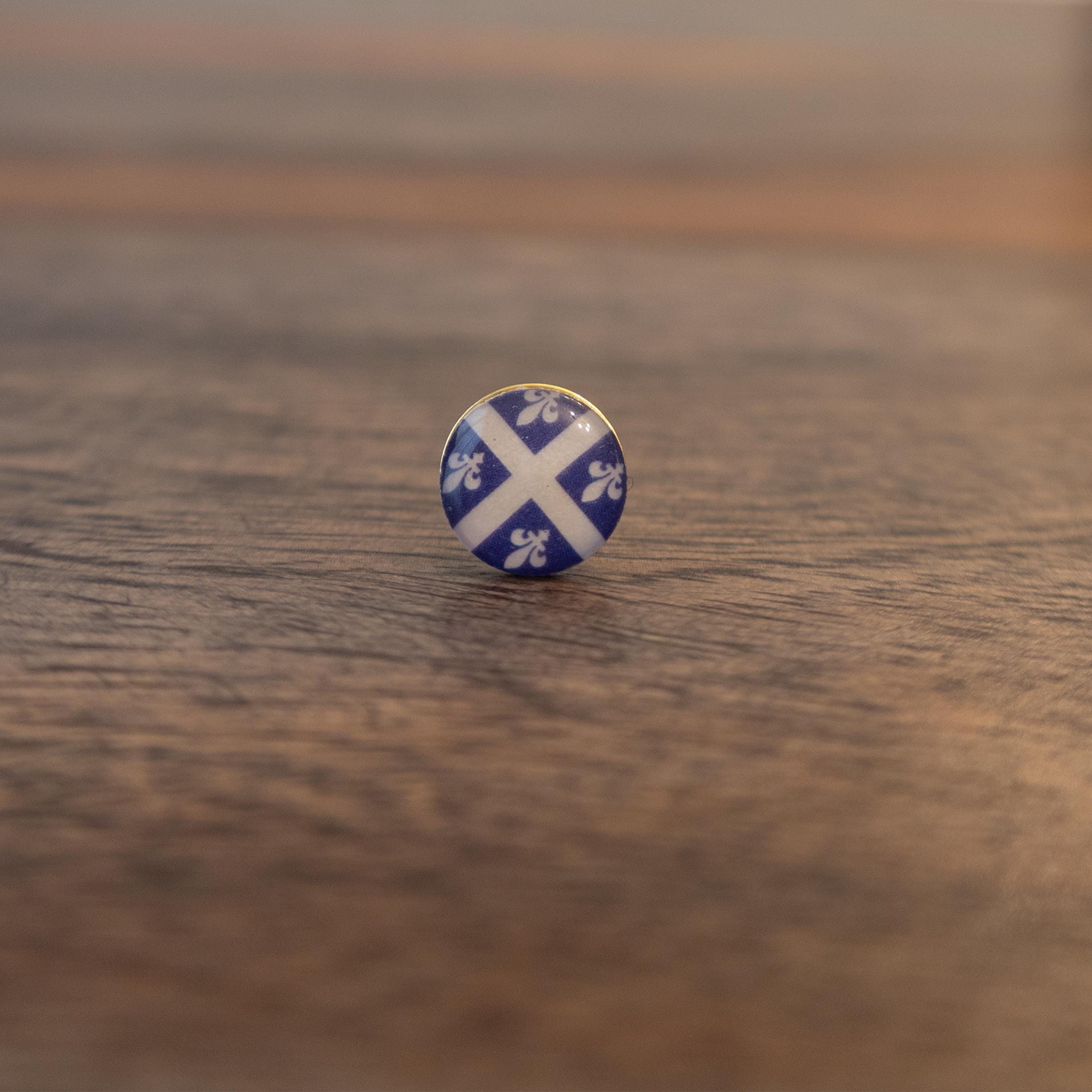 Quebec Flag Map Pin | Wooden Travel Map Pin