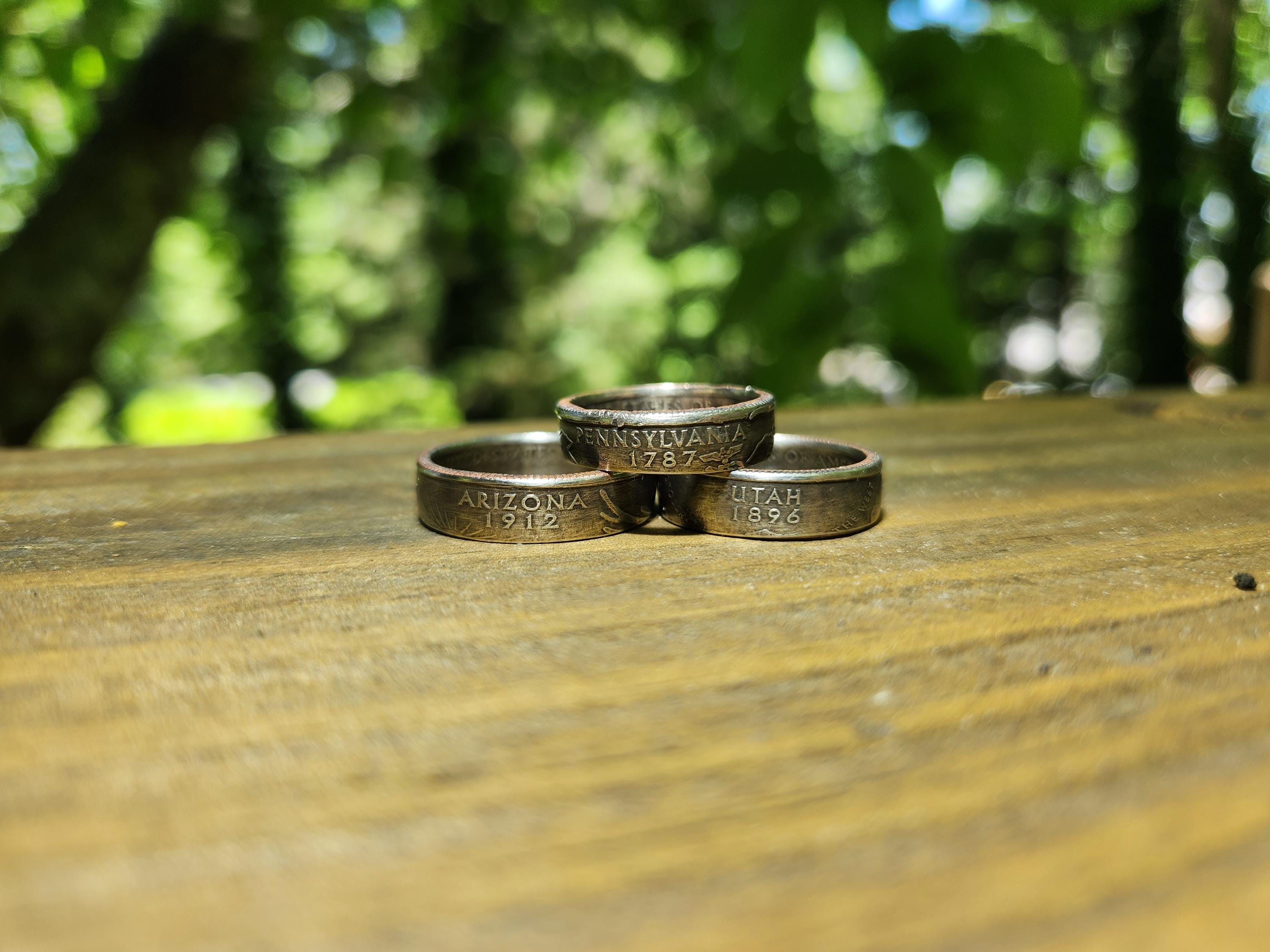 State Coin Rings Handcrafted State Quarter Coin Rings | Unique Gifts | US & World Coins ...