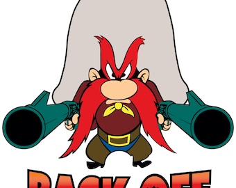 Yosemite Sam BACK OFF logo Vinyl Decal / Sticker 10 Sizes!! Free Shipping! Tracking