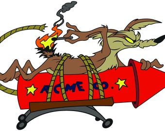 Wile E Coyote ACME Rocket Vinyl Decal / Sticker 10 Sizes!! Free Shipping!