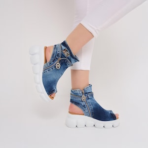 Handmade Denim Sandals for Women | Eco-Friendly, Comfortable Summer Footwear with Casual Style & Sustainable Design