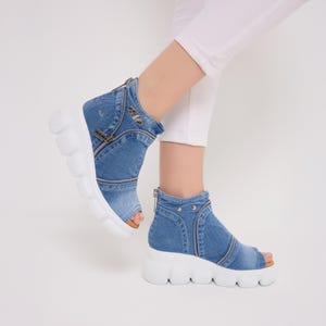 Handmade Denim Sandals for Women - Lightweight Comfort, Sustainable & Eco-Friendly Summer Shoes