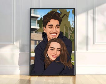 Faceless Portrait, Custom Illustration, Personalized Photo, Photo Illustration, Personalized Portrait, Boyfriend Gift, Girlfriend Gift