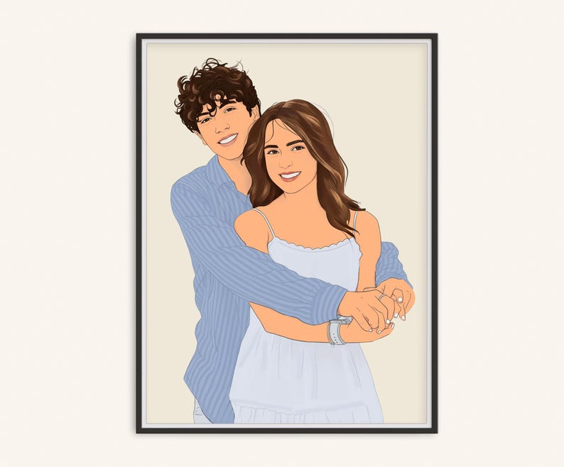 Family Portrait, Custom Portrait, Custom Illustration, Anniversary Gift ...