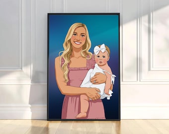 Custom Portrait From Photo, Faceless Portrait, Baby Portrait, Family Portrait, Illustrations, Personalized Gifts, Digital Portrait