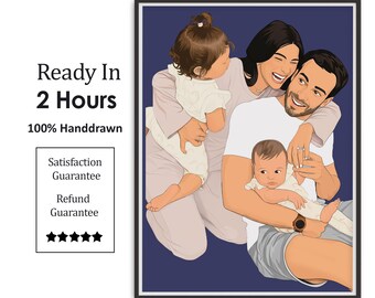 Faceless Portrait, Custom Portrait, Family Portrait, Couple Portrait, Illustrations, Anniversary Gifts, Personalized Gift, Custom Drawing